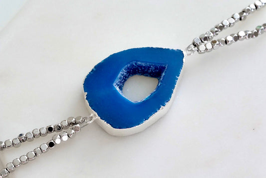 Agate Collection - Silver Azure Bracelet