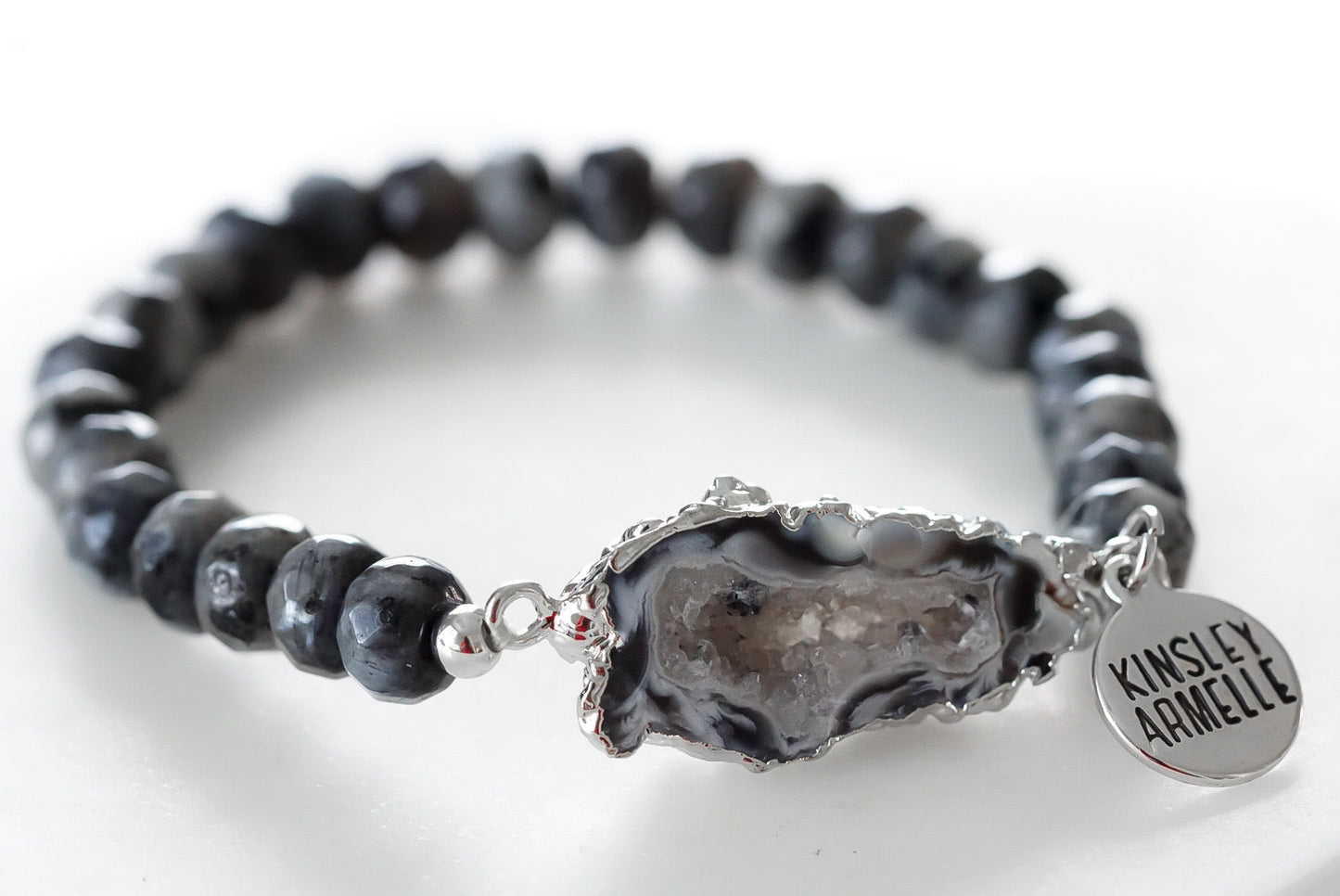 Agate Collection - Silver Smoky Bracelet