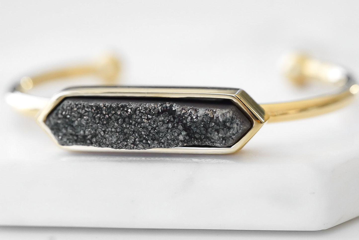 Bangle Collection - Raven Quartz Bracelet (Unique)