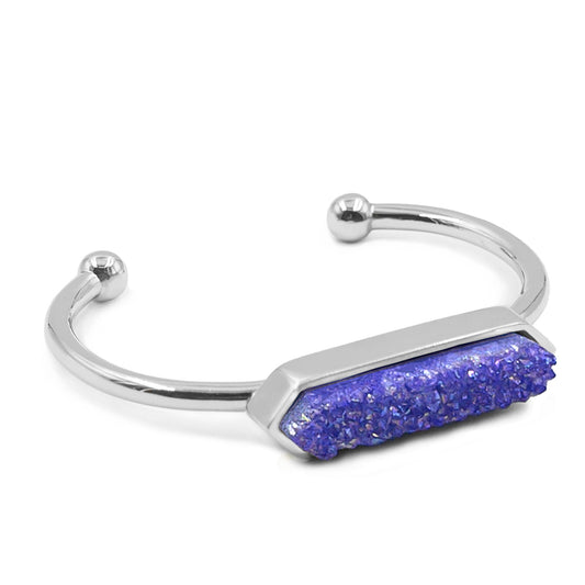 Bangle Collection - Silver Cobalt Quartz Bracelet