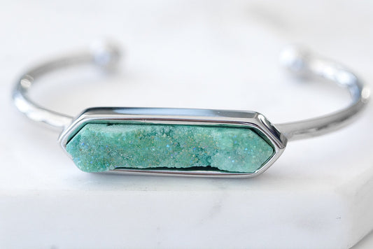 Bangle Collection - Silver Jade Quartz Bracelet (Unique)