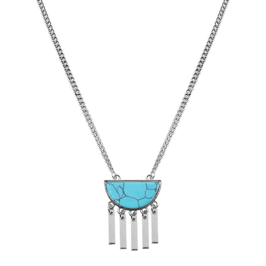 Bianca Collection - Silver Turquoise Necklace