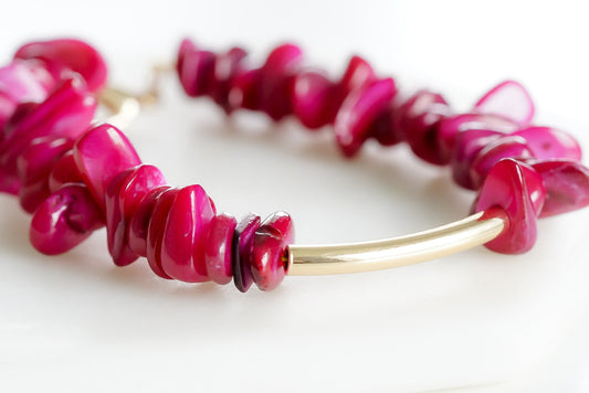 Chip Collection - Raspberry Wine Bracelet