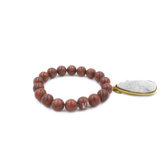 Druzy Collection - Jasper Quartz Drop Bracelet