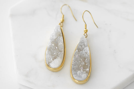 Druzy Collection - Quartz Drop Earrings (Unique)