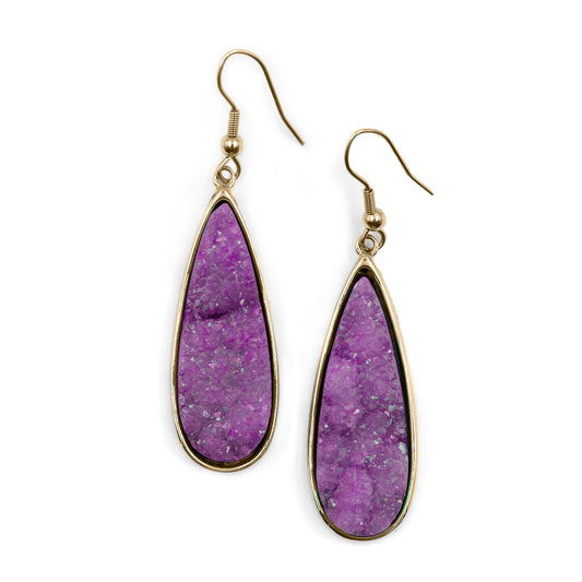 Druzy Collection - Royal Quartz Drop Earrings (Unique)