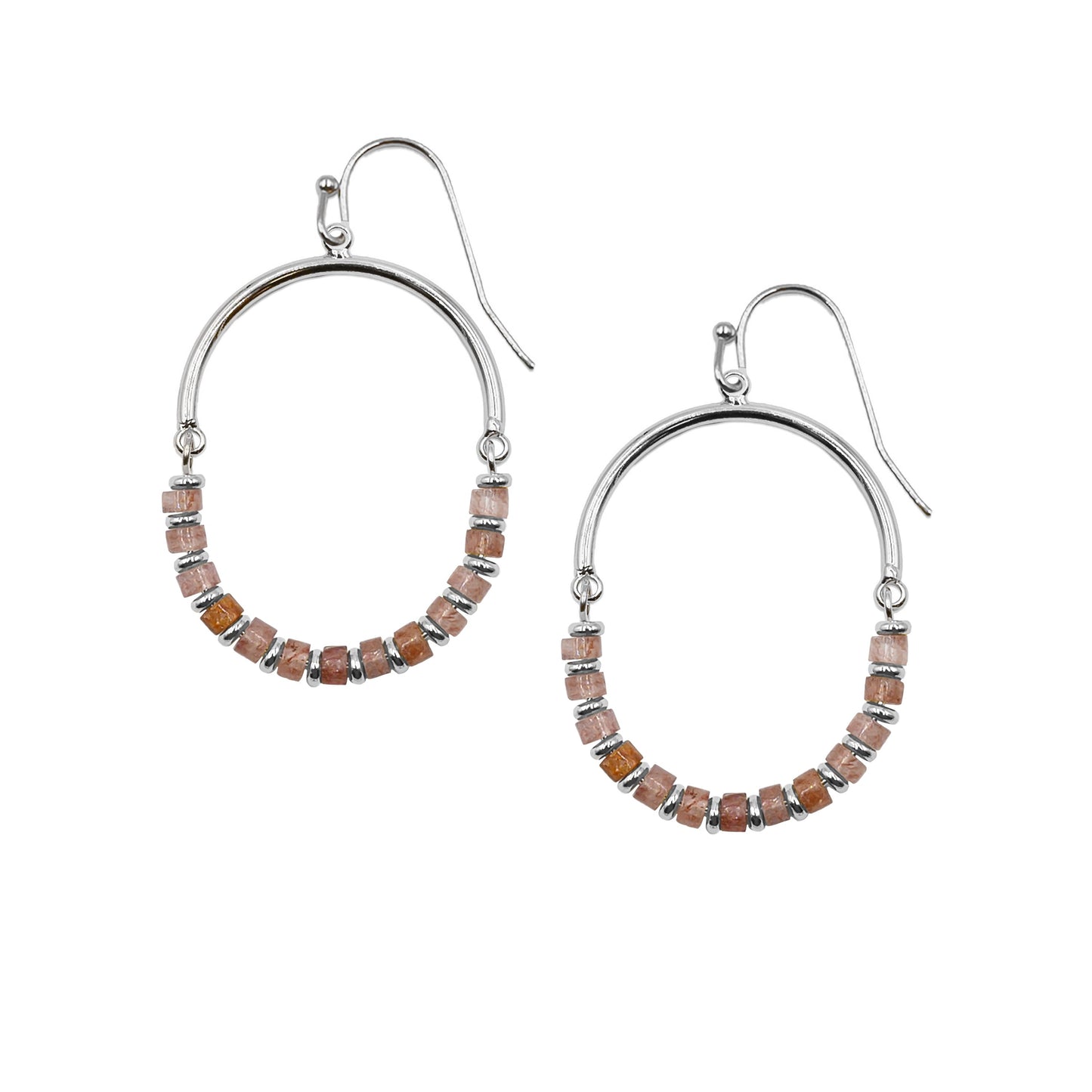 Naomi Collection - Silver Ruby Earrings